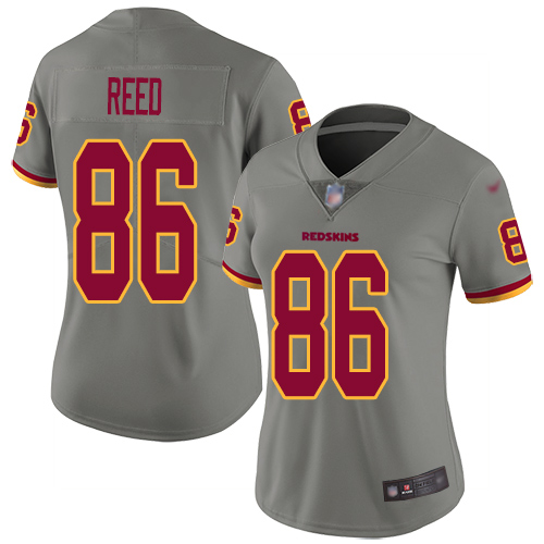Washington Redskins Limited Gray Women Jordan Reed Jersey NFL Football #86 Inverted Legend->women nfl jersey->Women Jersey